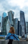 Woman, Skyscrapers, Business City