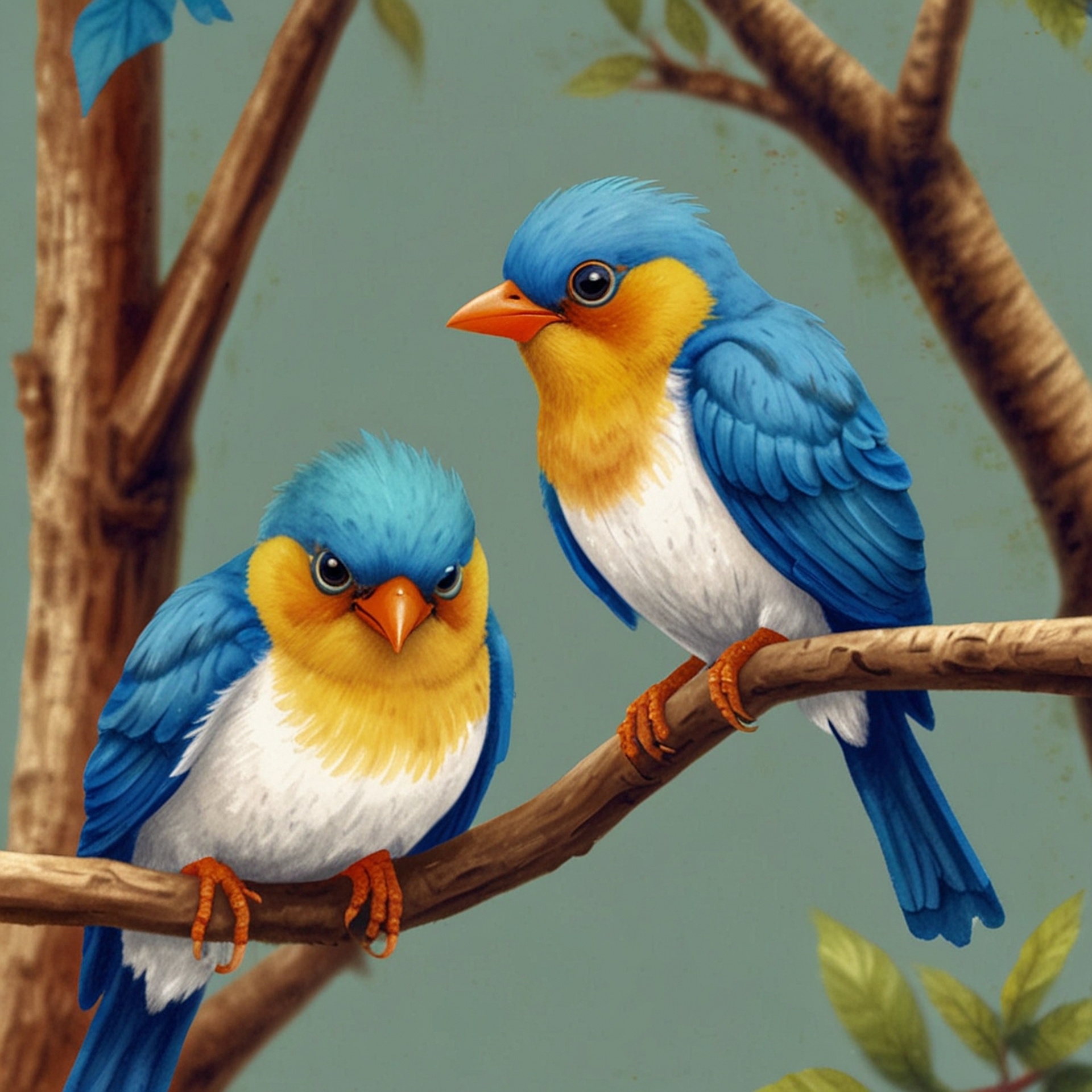 Blue Birds Art Print