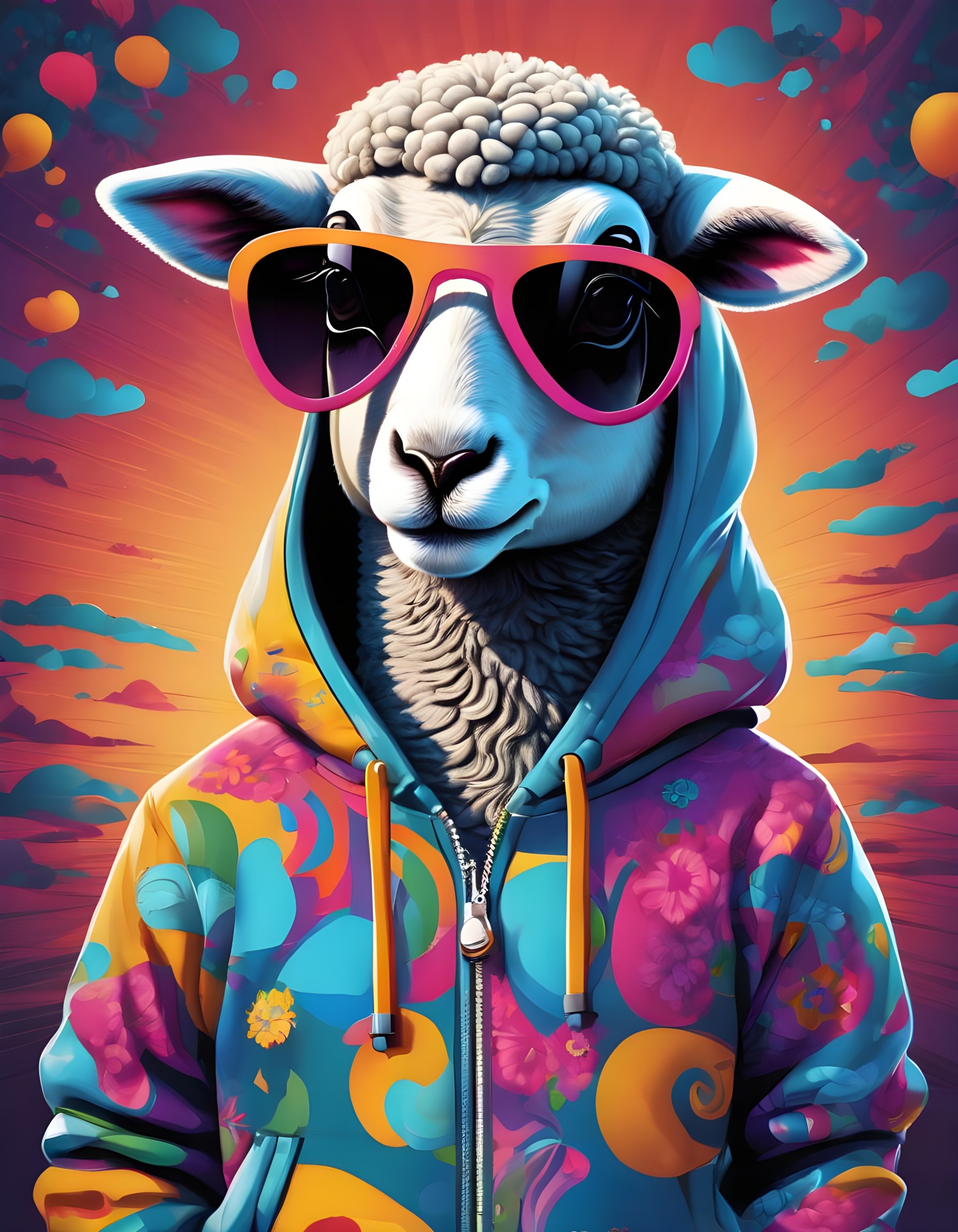 Sheep In Hoodie Illustration Free Stock Photo - Public Domain Pictures