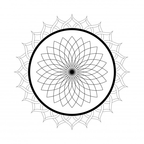 Kaleidoscope Mandala Coloring Page Free Stock Photo - Public Domain