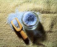 Lavender bath salt and scoop