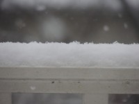 Snow on railing