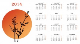 Západ slunce bambus kalendář 2014