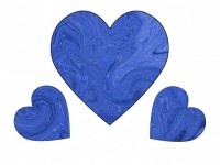 Trei Albastru Swirl Hearts 1