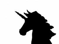 Unicorn huvudet siluett