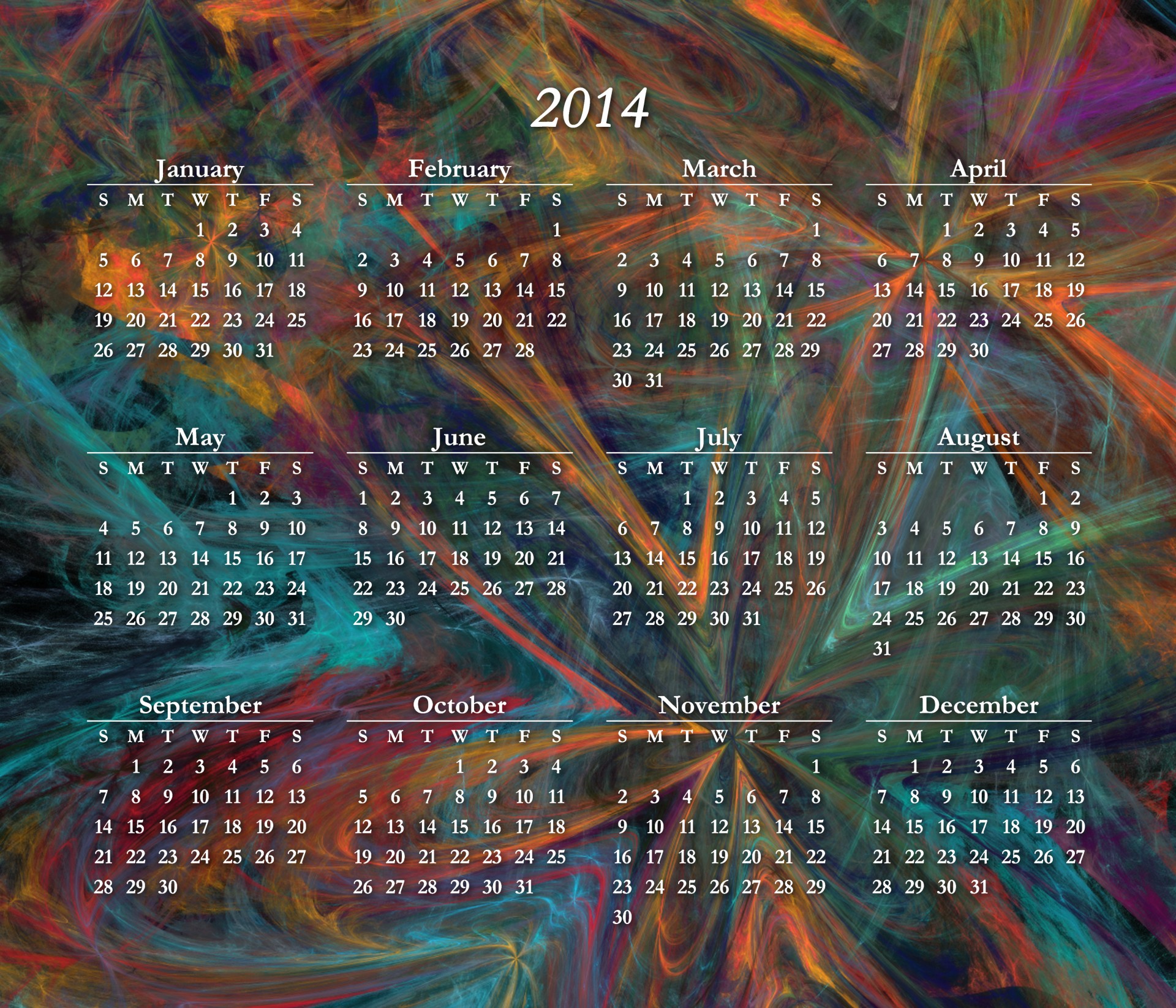 colorful-2014-calendar-free-stock-photo-public-domain-pictures