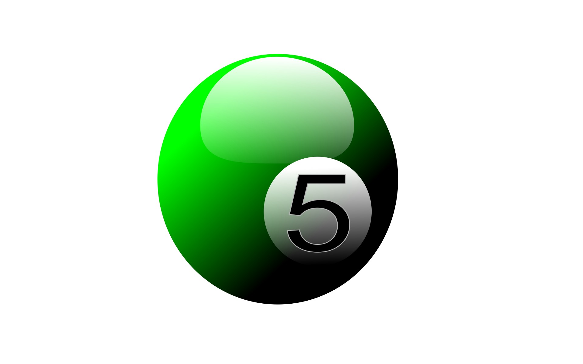 Зеленый Номер 5 бильярдный шар