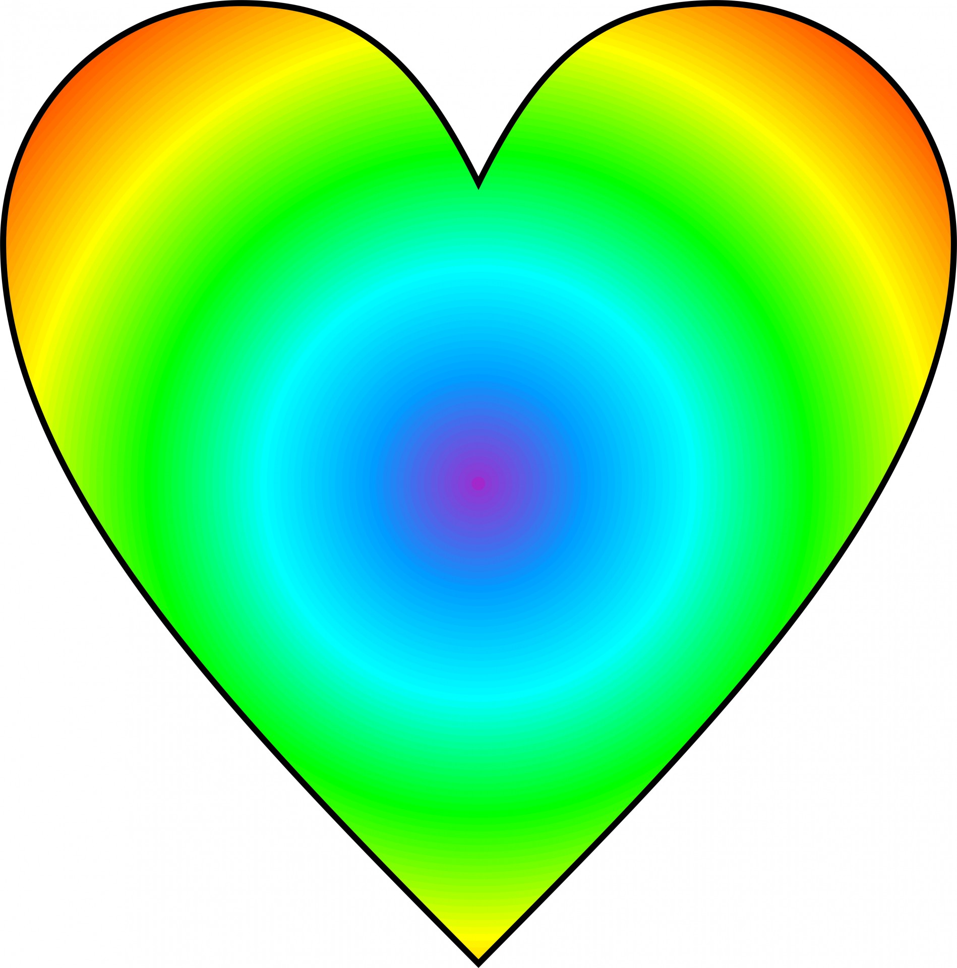 Radial Rainbow Heart