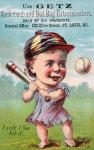 Basebollspelare Cartoon Vintage
