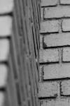 Black & white corner of brick wall