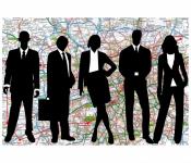 Gente de negocios de Londres Mapa