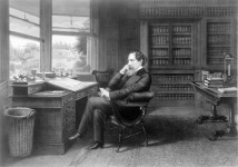 Charles Dickens am Schreibtisch