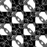 Checkerboard behind chain