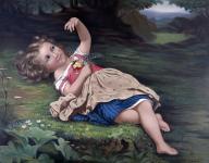 Dítě s Ladybug malířství