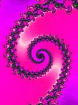 Spirale frattale su uno sfondo rosa