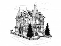 Gotický dům 1885 Ilustrace
