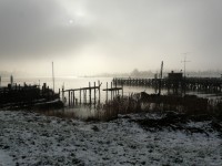 Harbour scène d'hiver