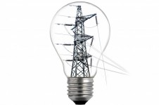High-tension power line and bulb