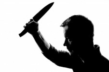 Horror Silhouette der Mann mit Messer
