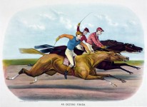 Pintura Corrida de Cavalos