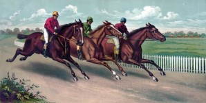 Hästar Racing Målning