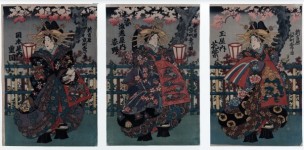 Japansk Courtesan konst Triptych
