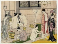 Japanse vrouwen in bathouse
