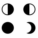 Moon phases silhouette