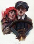 Automobilism Cuplu Poster Vintage