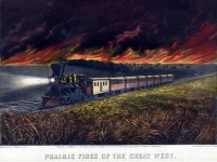 Prairie Fire Chasing Train