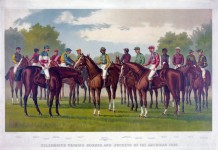 Vintage cavalos de raça Poster