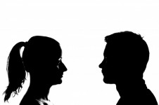 Silhouette Frau und Mann