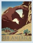 Szüreti America Travel poszter