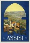 Cartel del viaje del vintage de Assisi