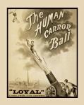Vintage cannone umana Palla Poster