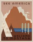 Vintage Montana Travel Plakát