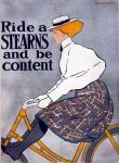 Donna in bicicletta di poster d'epo