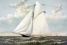 Yacht Corrida de Pintura do vintage