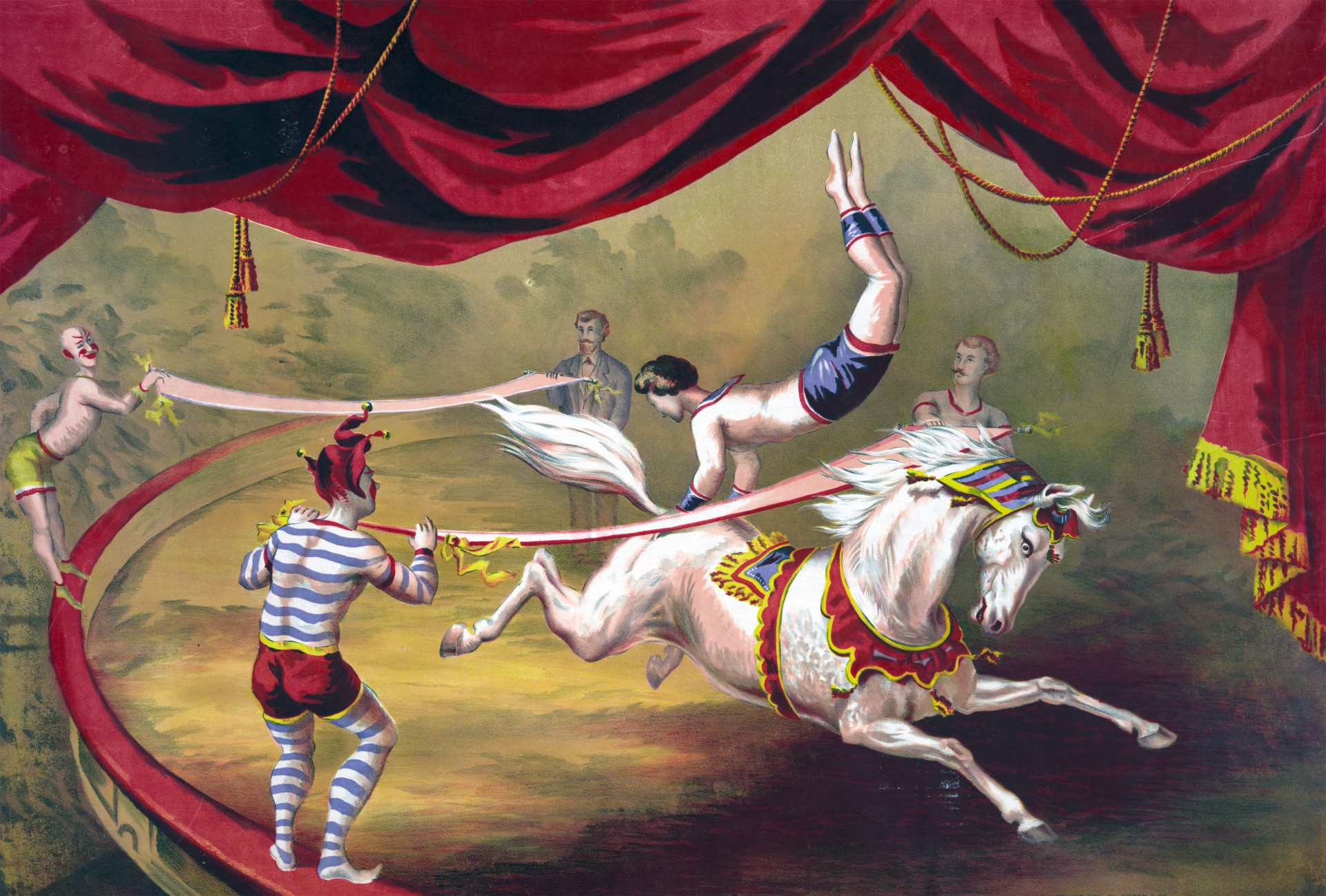 Pintura do cavalo do circo Acrobat