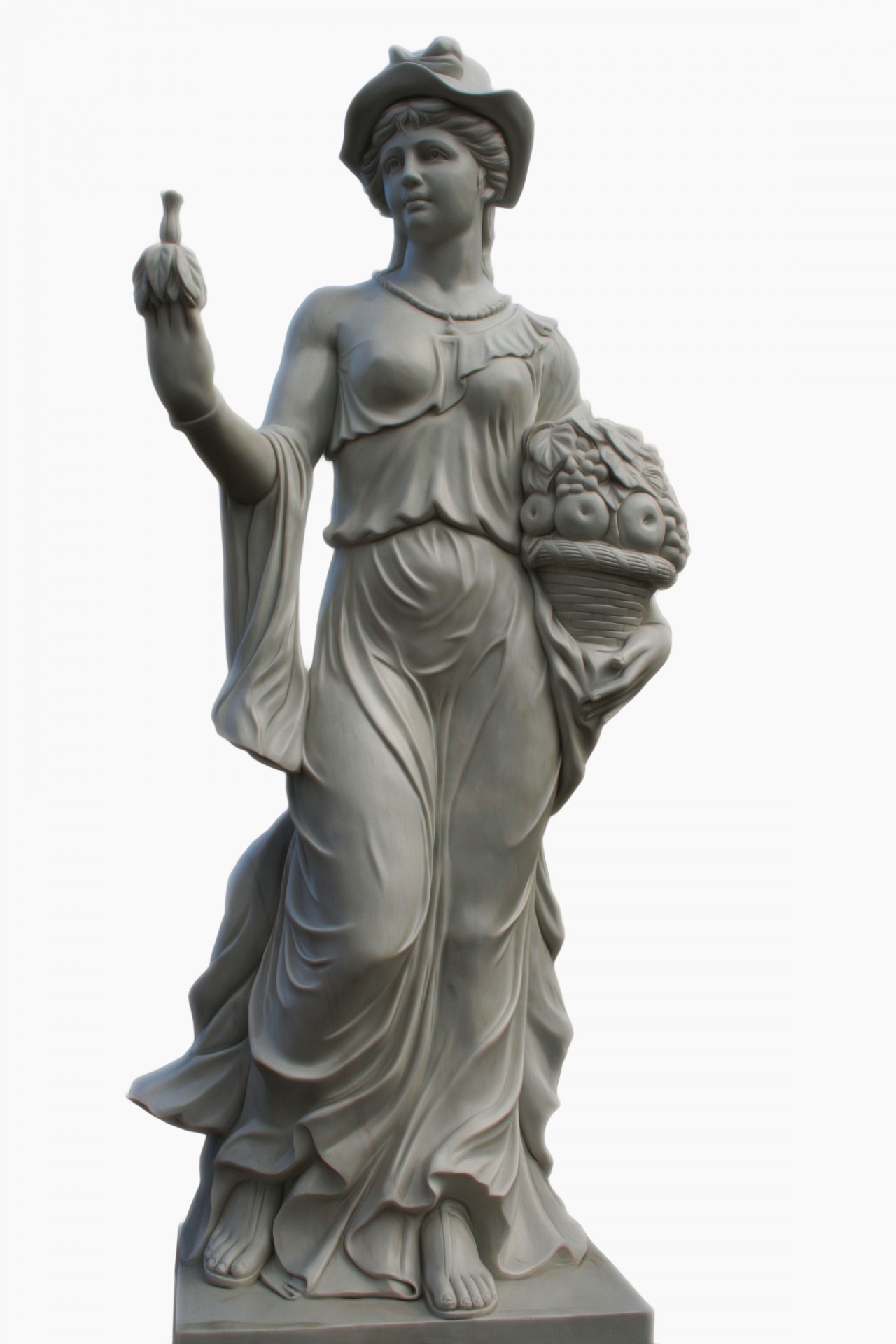 Vintage Italian Regency Figural Carved Roman Woman Female 