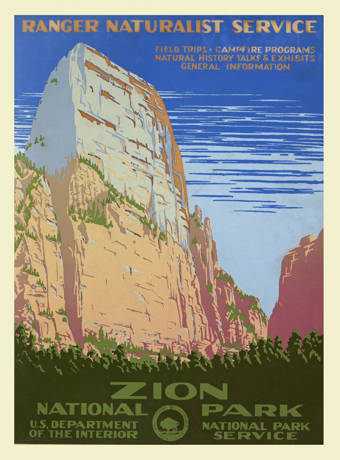 Vintage Zion Park Poster