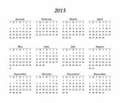 2015 Modelo de calendário