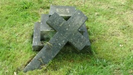 Cemetery Cross In Graveyard
