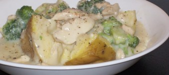 Chicken & Broccoli On Baked Potato