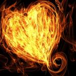 Flaming Ilustração do coração