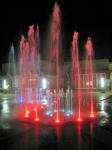 Fountain with red light
