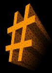 Orange 3D-Hashtag-Symbol
