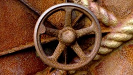 Rusty Submarine Hatch Door Wheel