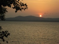 Solnedgång - lankesiska Lake