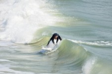 Surfer wiping out